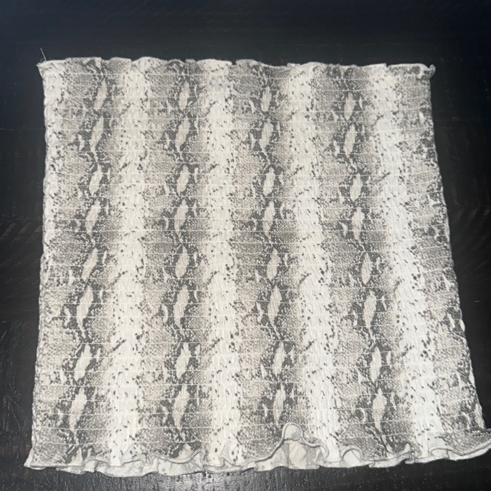 Snakeskin Frilled Tube Top